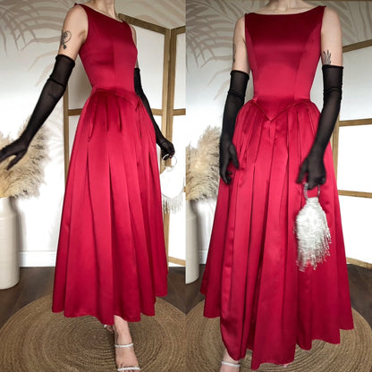Berkertex red fit & flare evening dress uk 8