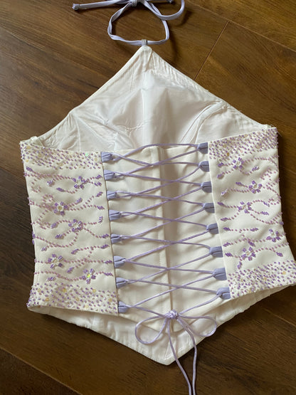 Lilac & white prom 3-piece set uk 6