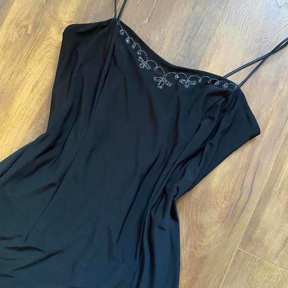 Flori black stretch lace up back evening dress uk 14-16