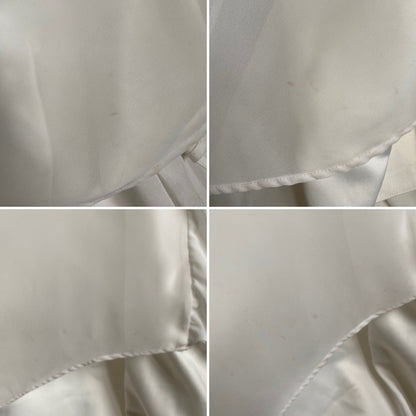 White petite off shoulder long sleeve vintage wedding dress uk 14