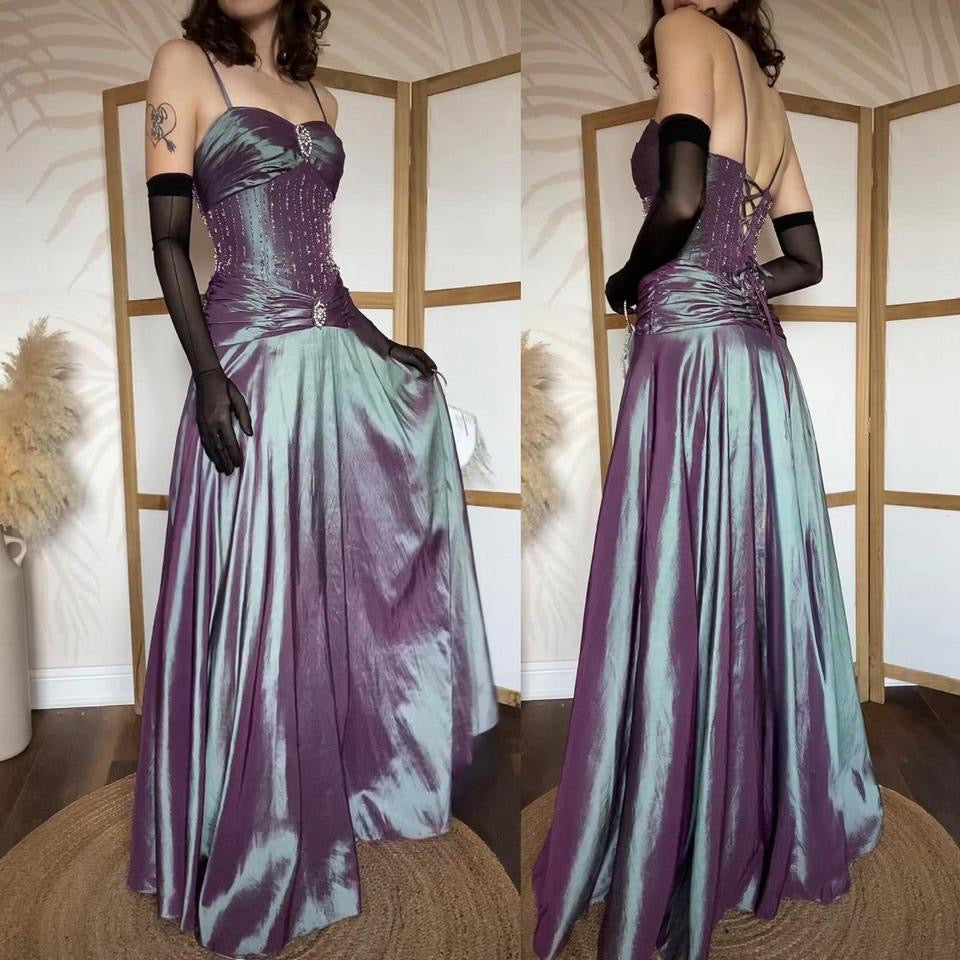 Iridescent Jora beaded/gem prom dress uk 10