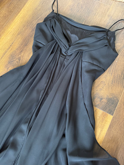Black chiffon prom dress uk 10