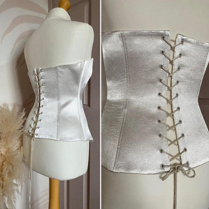 Dawn Stretton white lace up corset uk 16