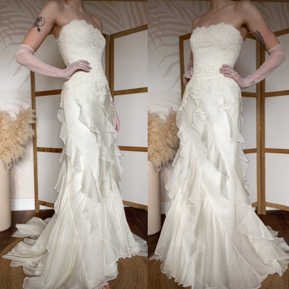 Augusta Jones ivory lace wedding dress uk 8