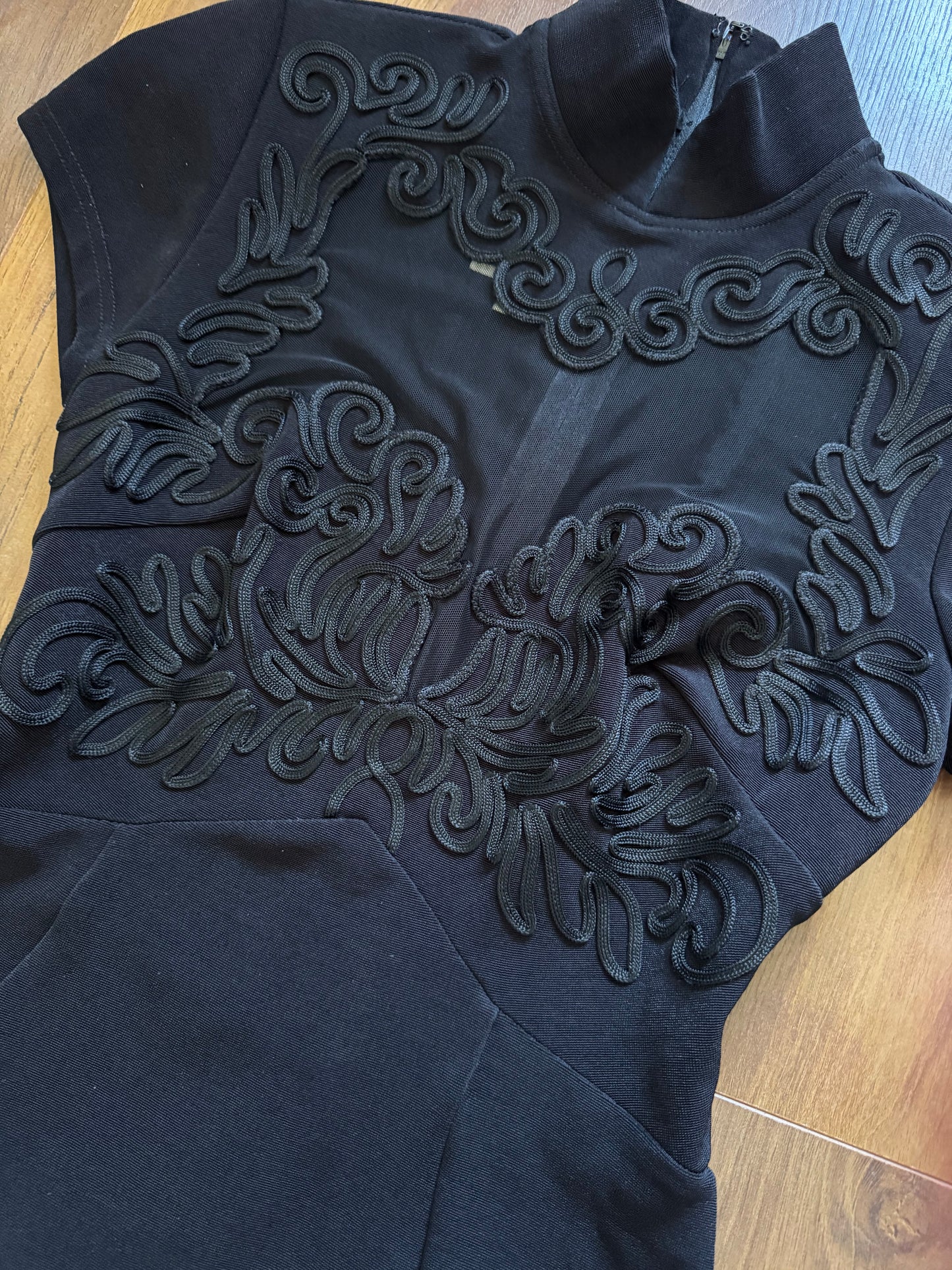 Tadashi 90s black stretch evening dress uk 12