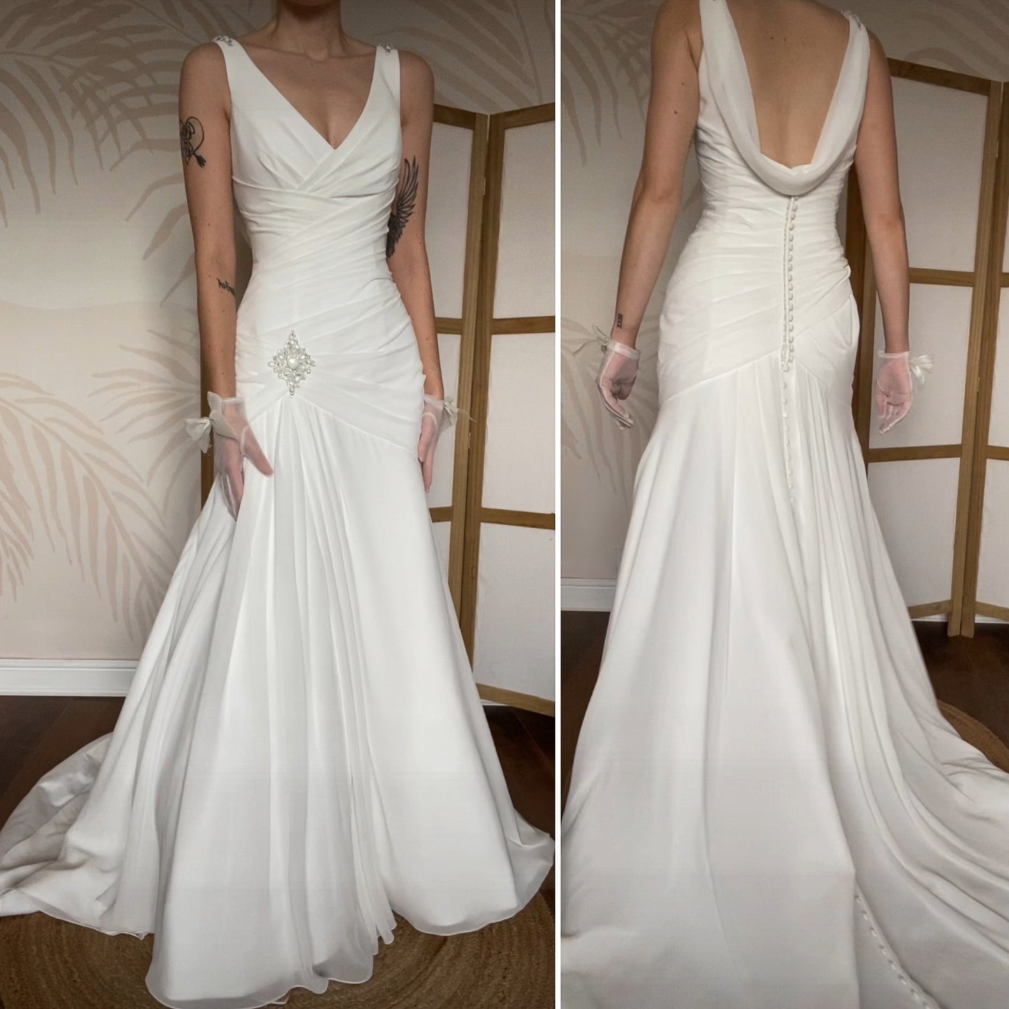 White Ellis fit & flare wedding gown UK 12