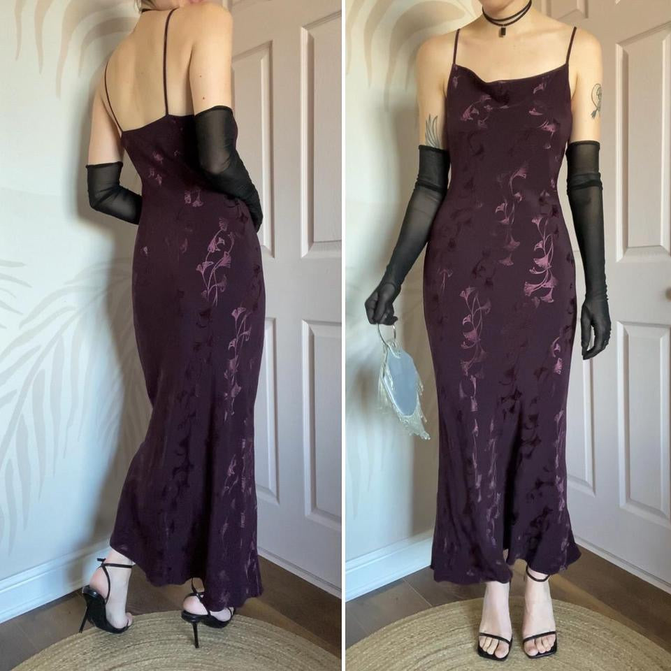 Debut purple floral slip dress UK 10-12