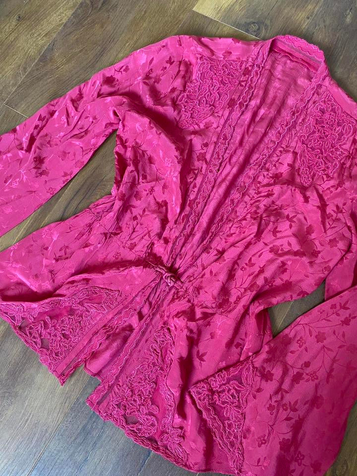 100% silk pink 2 piece uk 8-10/S