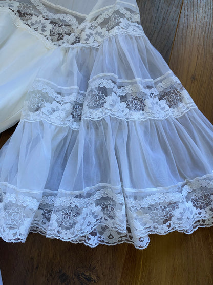 Berkertex white 60s flared sleeve lace wedding dress uk 6/8