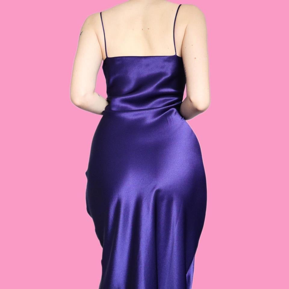 Yessica purple satin slip dress UK 8 & UK 10