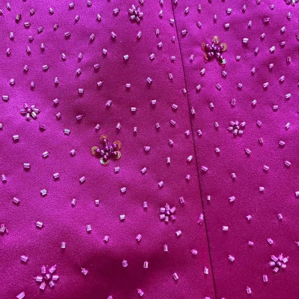 Hilary Morgan fuchsia pink 2 piece evening set UK 12