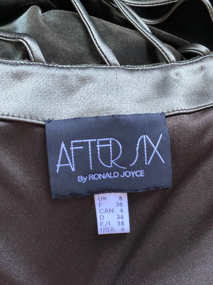 Green velvet stretch evening dress UK 10