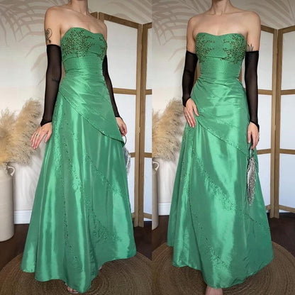Minty green strapless beaded prom dress & shawl uk 14