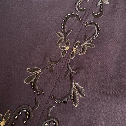 Brown stretch floral evening gown UK 12