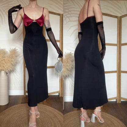 Black & pink stretch bodycon dress uk 10
