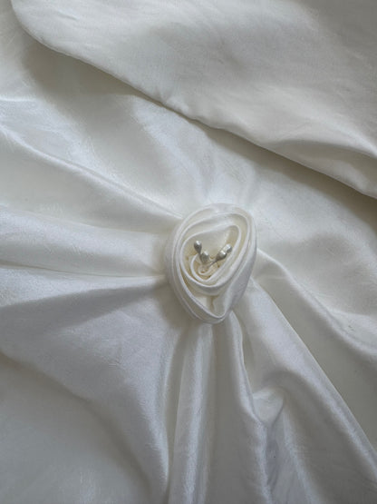 White draped a-line wedding dress uk 10-12