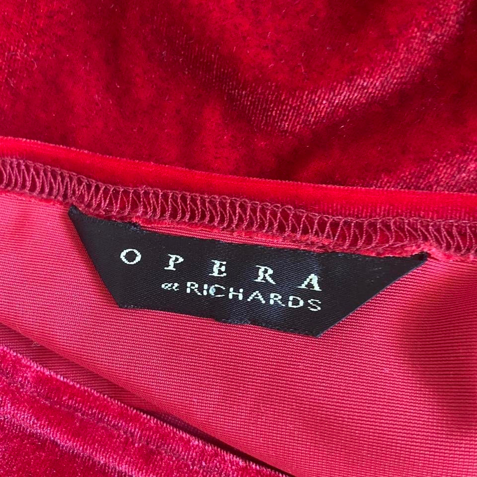 Red & black ombré velvet evening dress UK 10