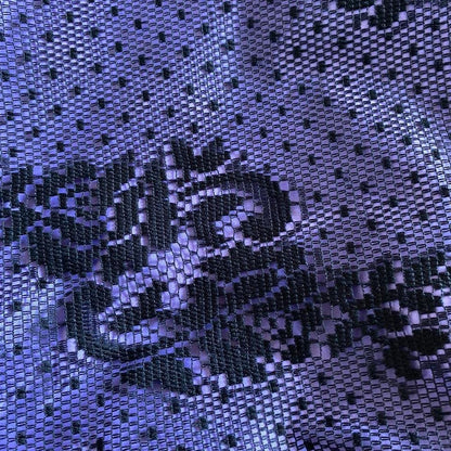 Purple & black lace fitted evening dress UK 10