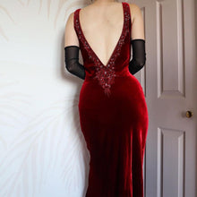 Load image into Gallery viewer, Red Velvet Austin Reed Silk Blend Low Back Dress UK 14
