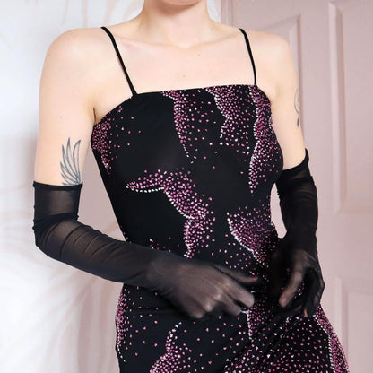 Black glittery midi evening dress UK 10