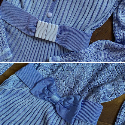 Medici powder blue knit midi dress uk 8-10