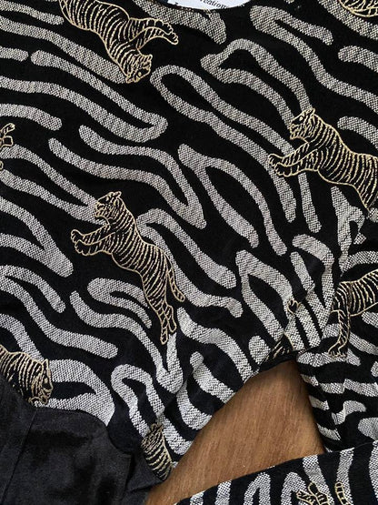 Joseph Ribkoff long sleeve stretch tiger print dress UK 10-12
