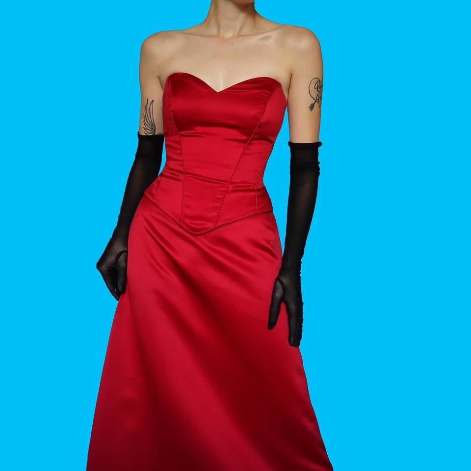 Red Hilary Morgan 2 piece evening set UK 10-12