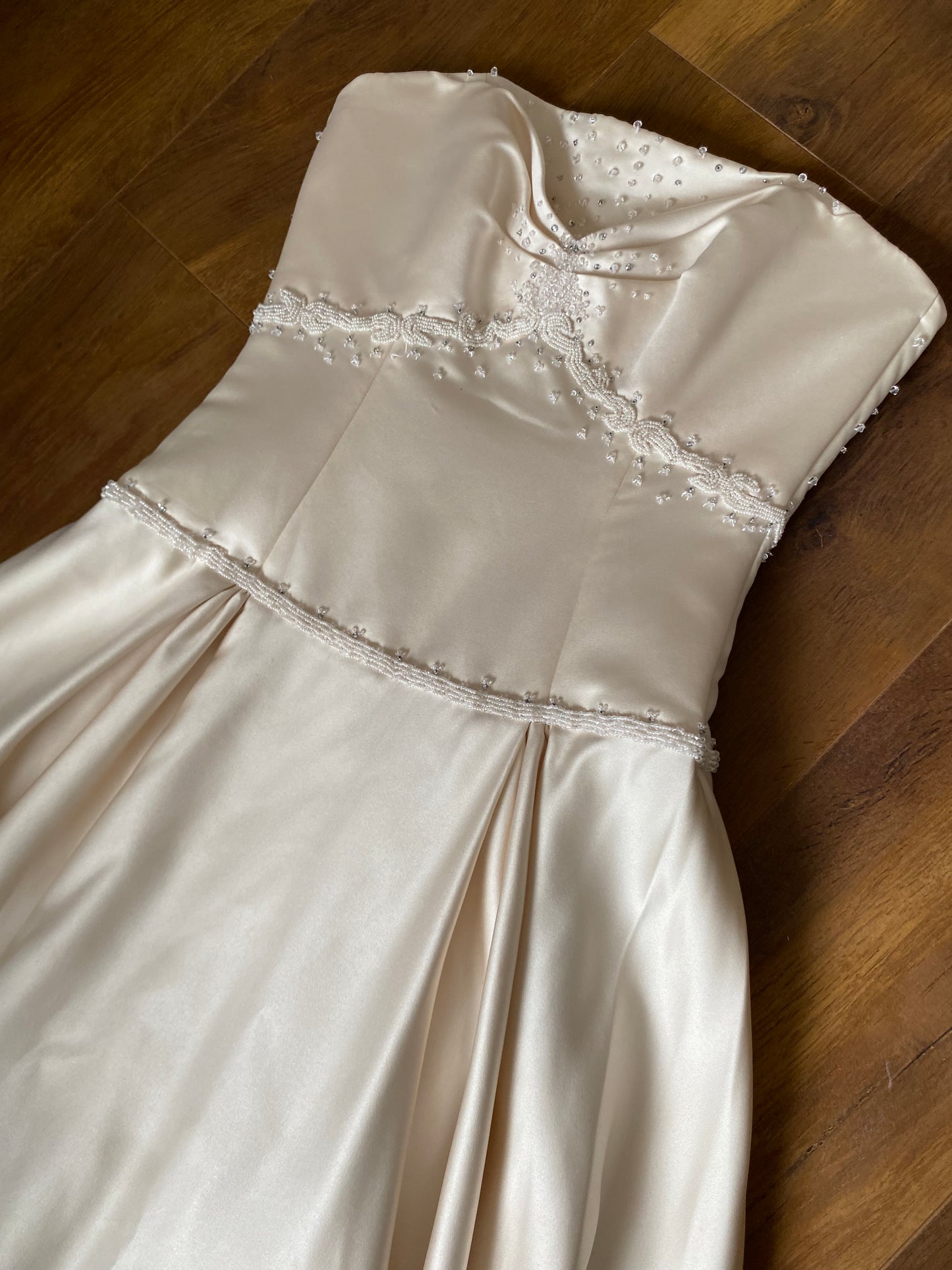 Ivory Maggie Sottero strapless a-line vintage wedding dress uk 10