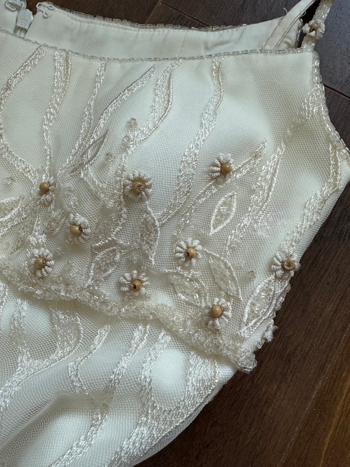 Warm ivory lace fishtail wedding dress uk 10
