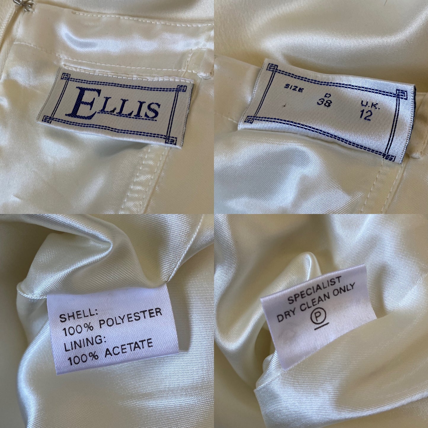 Ellis ivory 2-piece wedding dress & coat set uk 12