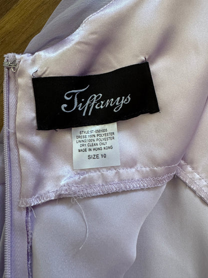 Lilac Tiffanys chiffon prom dress & shawl uk 10-12