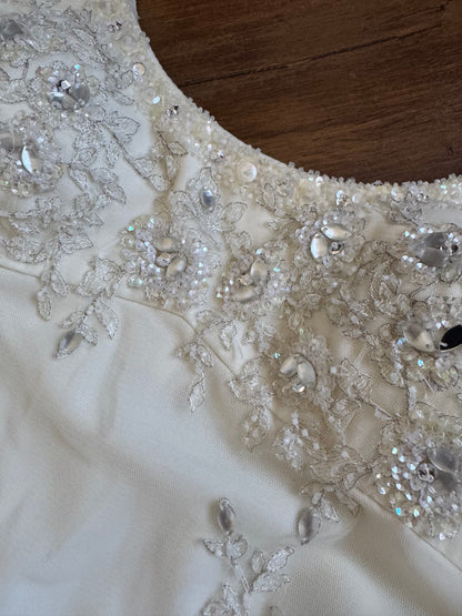Beautiful ivory floaty wedding dress uk 12