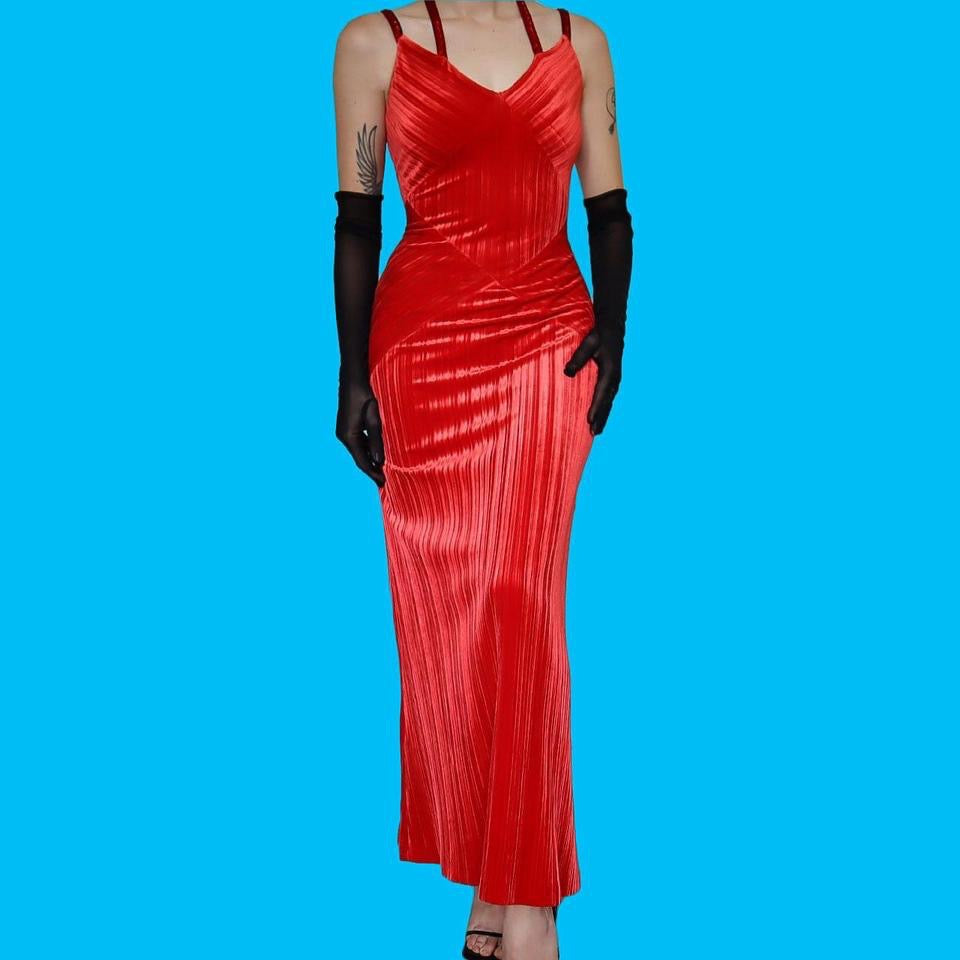 After Six red velvet evening dress UK 12