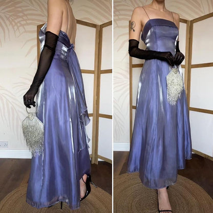 Purple shimmery a-line evening dress uk 8