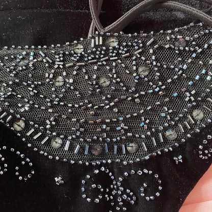 Joseph Ribkoff black beaded velvet gown UK 12