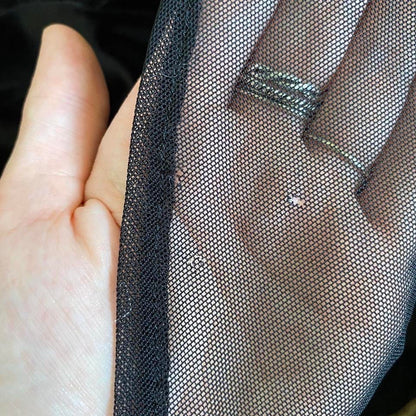 Black velvet beaded evening dress UK 14