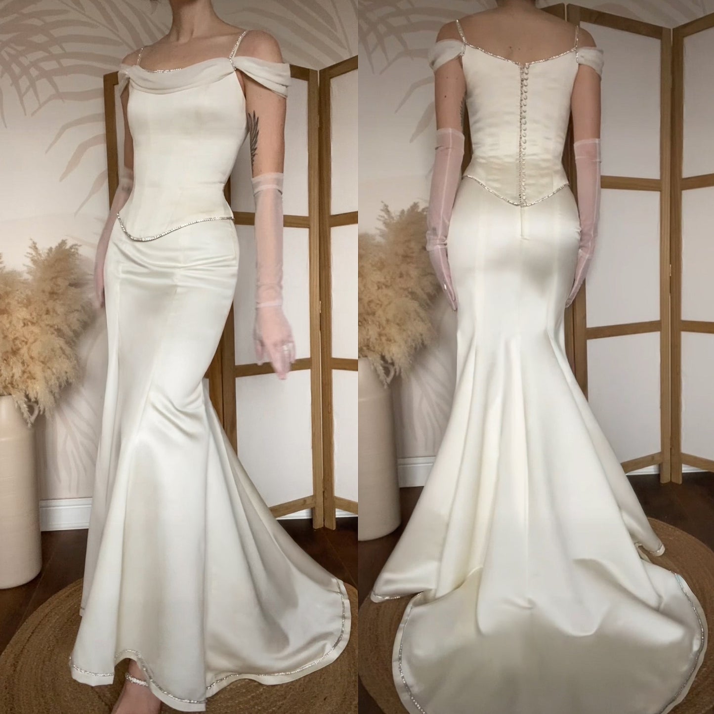 Ivory 2-piece top & skirt wedding set uk 8-10