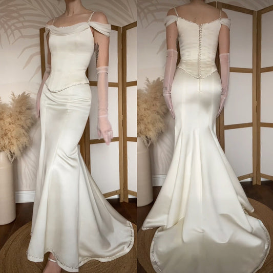 Ivory 2-piece top & skirt wedding set uk 8-10
