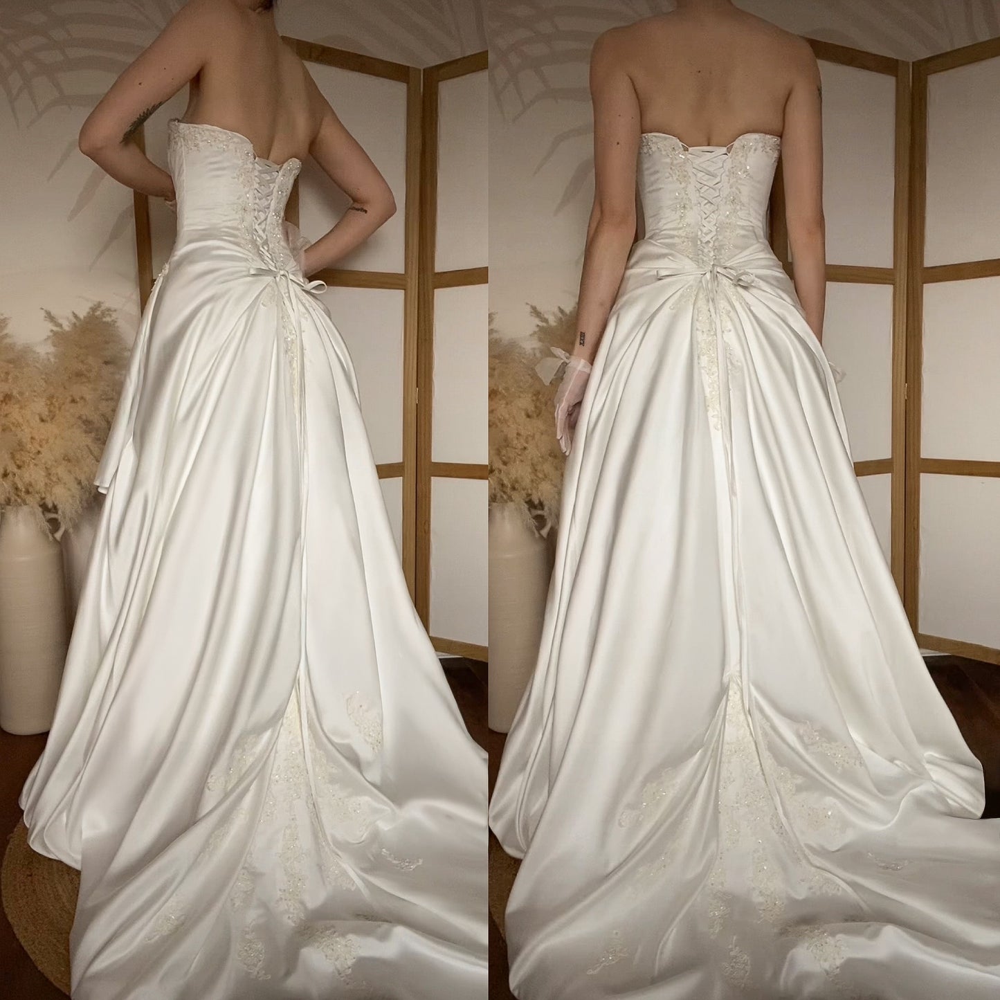 Maggie Sottero Couture white strapless wedding dress uk 8-10