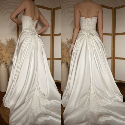 Maggie Sottero Couture white strapless wedding dress uk 8-10