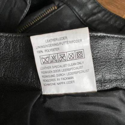 Black real leather trousers UK 8