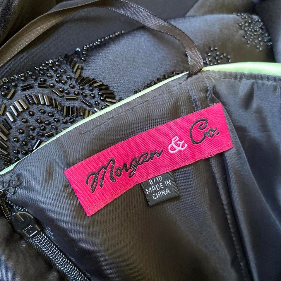 Green & Black Morgan & Co Strapless A-line Prom Gown UK 10-12