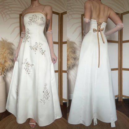 Ivory a-line evening dress uk 12