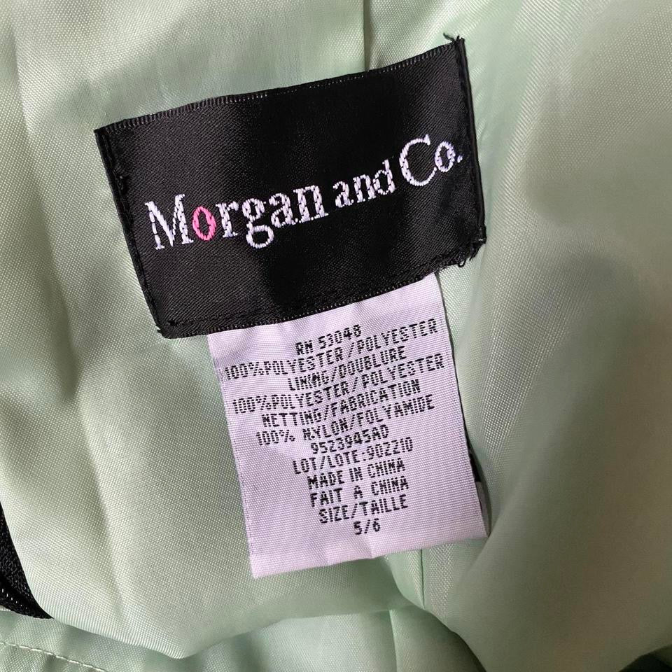 Black & green Morgan & Co halter-neck a-line gown UK 10