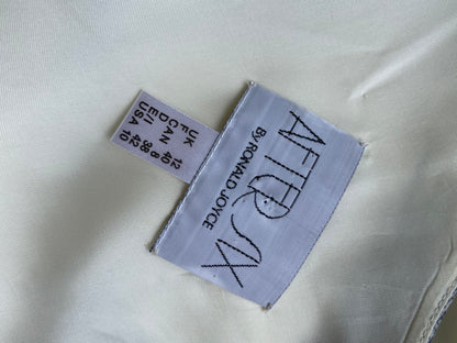 White After Six paint stroke print slip evening dress UK 12