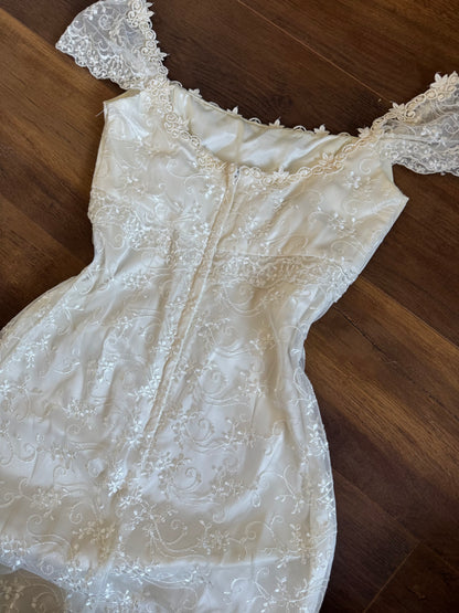 Jessica McClintock ivory lace wedding or evening dress uk 8-10
