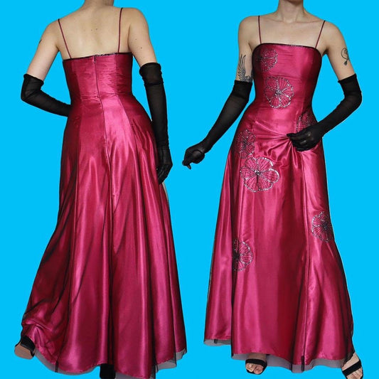 Pink Blondie Nites a-line evening prom dress UK 8