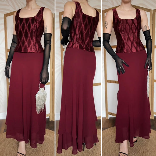 Joseph Ribkoff burgundy 2 piece set uk 10