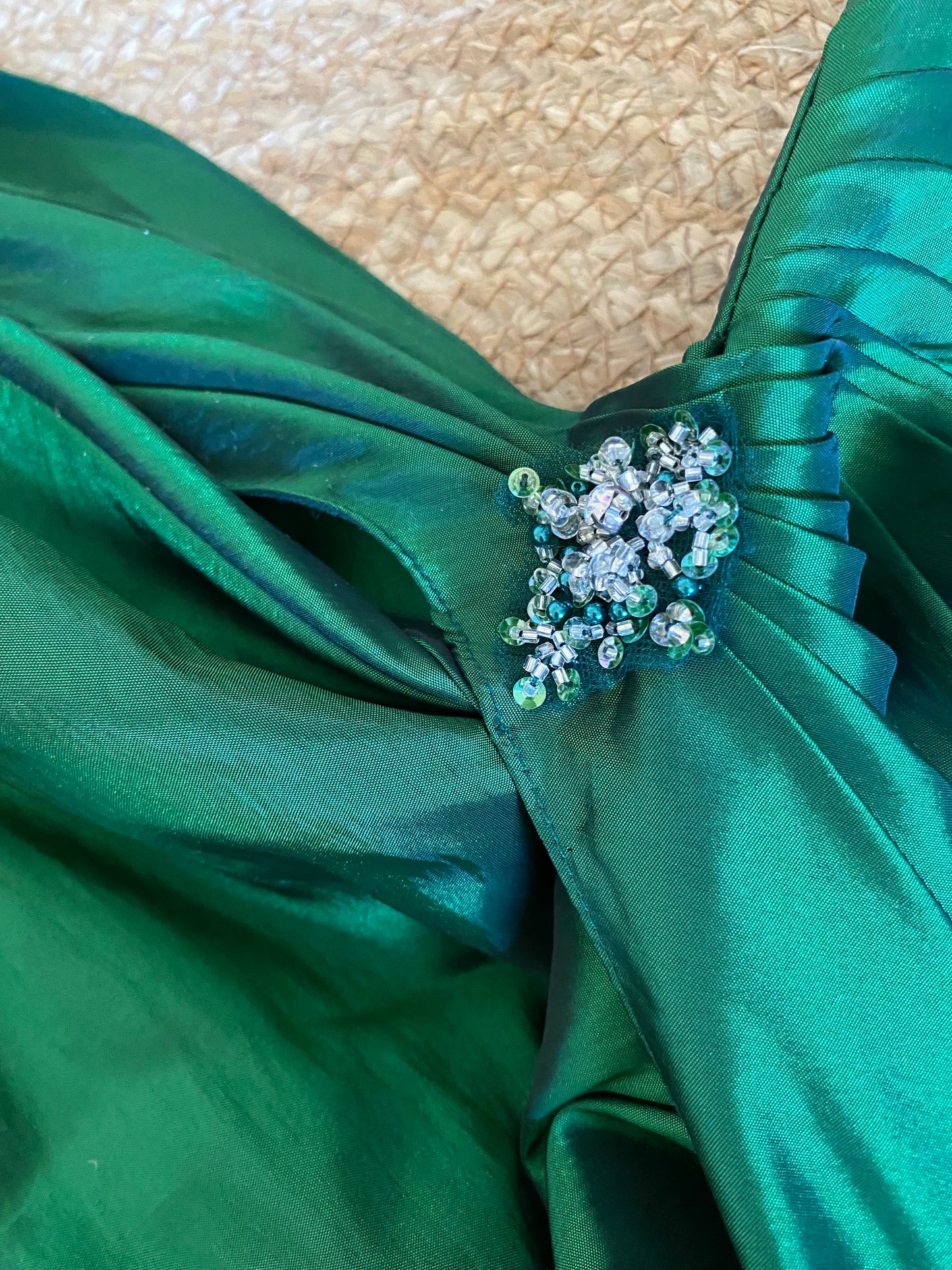 Emerald green Hilary Morgan a-line prom dress uk 12
