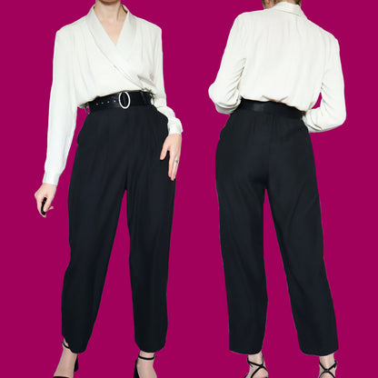 Black & white 80s long sleeve jumpsuit UK 8-10